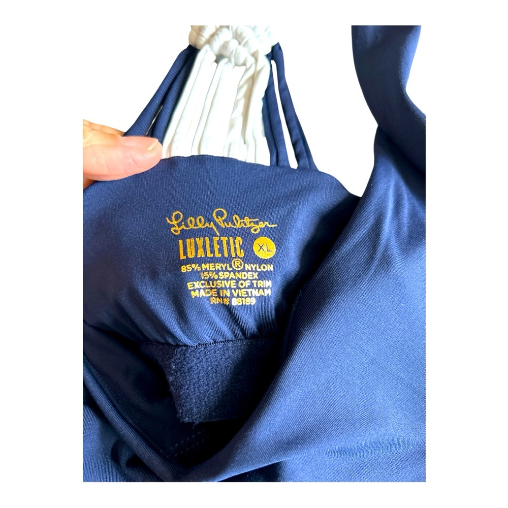 Lilly Pulitzer Meryl Nylon Pilar Tank Top, Navy, Women's XL - Picture 5 of 5